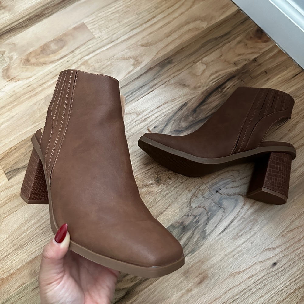 New worn brown booties